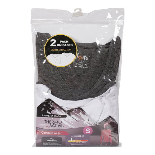 Pack 2 Camisetas V Primera Capa Thermoactive Mujer Doite